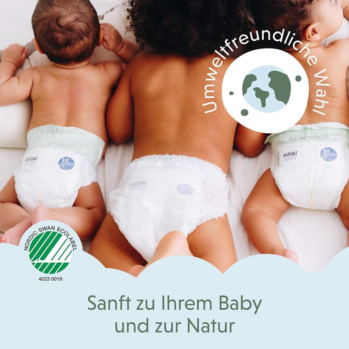 Muumi Baby Newborn Eco Nappies mărimea 1, 2-5 kg, 25 bucăți, scutece premium moi cu indicator de umezeală 