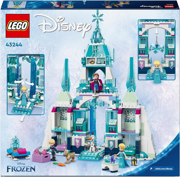LEGO Ç€ Disney Frozen Palatul de iarnă al Elsei, set de construit și jucat pentru copii cu palat model și minifigurine ELSA și Anna, cadou pentru fete, băieți și fani ai filmului de la 6 ani 43244