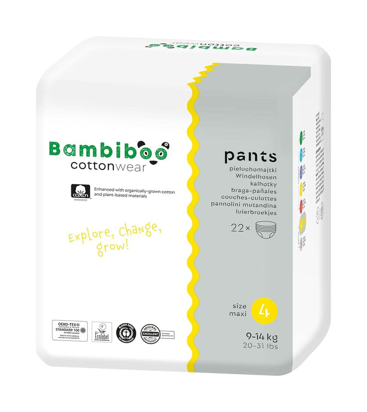 Bambiboo Scutece pentru copii - COTTONWEAR - Scutece de unică folosință pentru copii din bumbac organic și țesături pe bază de plante cu buric decupat