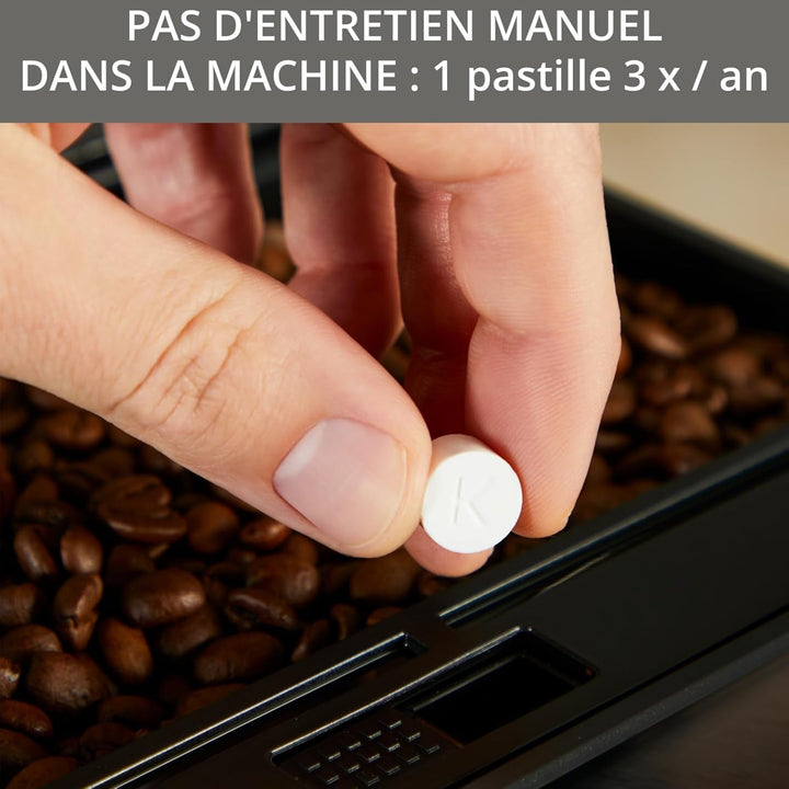Mașină automată de espresso Krups YY8125FD Măcinător de cafea Beans cu presiune manuală (15 bar, duză de abur) Negru