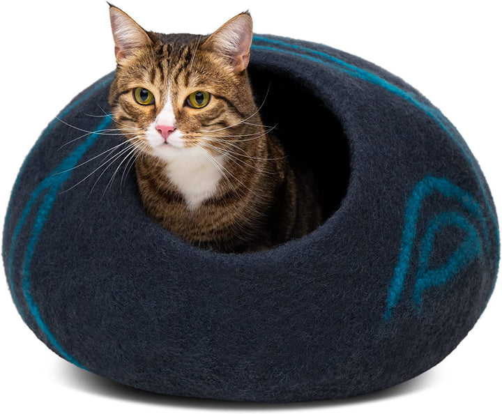 MEOWFIA Pat pentru Pisici Peșteră – Paturi ecologice din lână 100% Merino pentru pisici și pisoi