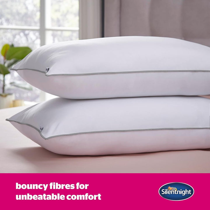 Pereche de perne de lux Silentnight Ultrabounce, microfibră, alb, pachet de 2, 2