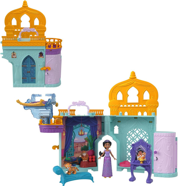 Mattel Disney Princess Toy, Jasmin's Stacking Castle Dollhouse Playset With Little Doll, 2 Friends And 7 Pieces, Inspired By The Disney Movie, Travel Toys And Gifts For Kids, HLW93