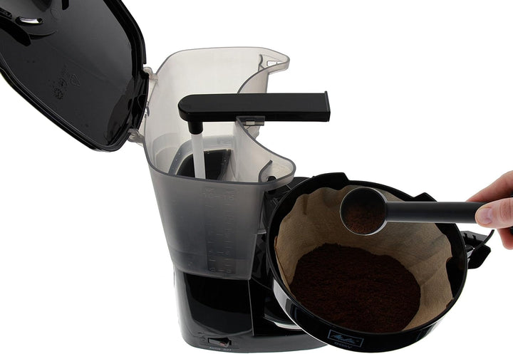 Melitta Easy Timer - Cafetieră cu filtru - Cu ulcior din sticlă - Funcție temporizator - Stop picurare - 10 cești - Negru (1010-14)