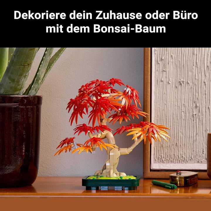LEGO Botanicals Arțar roșu japonez - Arbore Bonsai - Kit plantă artificială cu frunze roșii și portocalii, plus bol - Decor pentru casă - Idee cadou pentru adulți - 10348 Seturi de constructie Besuche den LEGO-Store