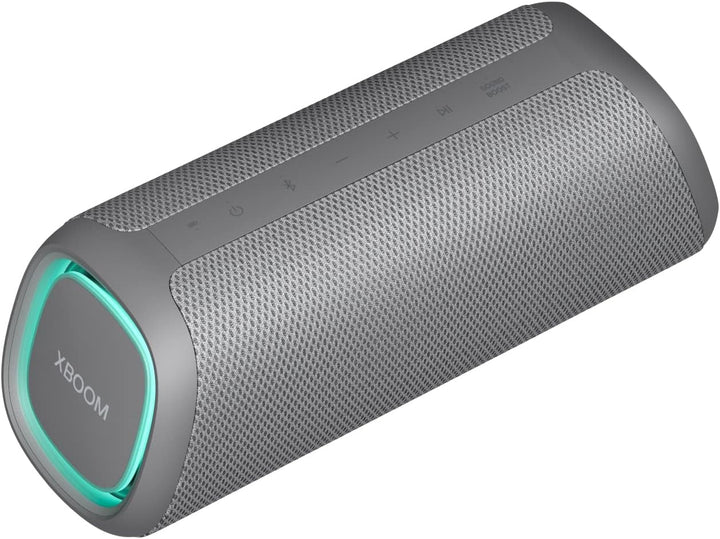 LG XBOOM Go DXG7, Difuzor Bluetooth portabil (40 wați, Google Assistant, Siri, iluminare), gri