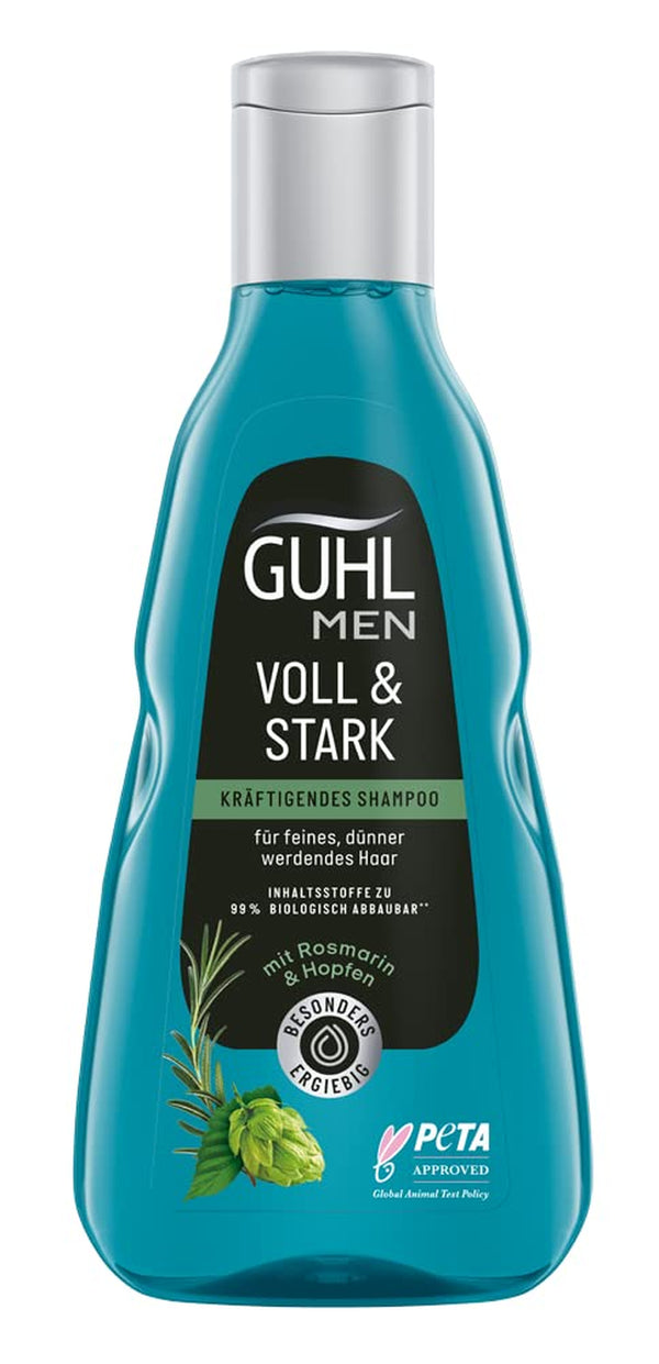 Guhl Men Voll & Stark Shampoo - Inhalt: 250 Ml - Haartyp: Dünn, Fein, Normal, Blue