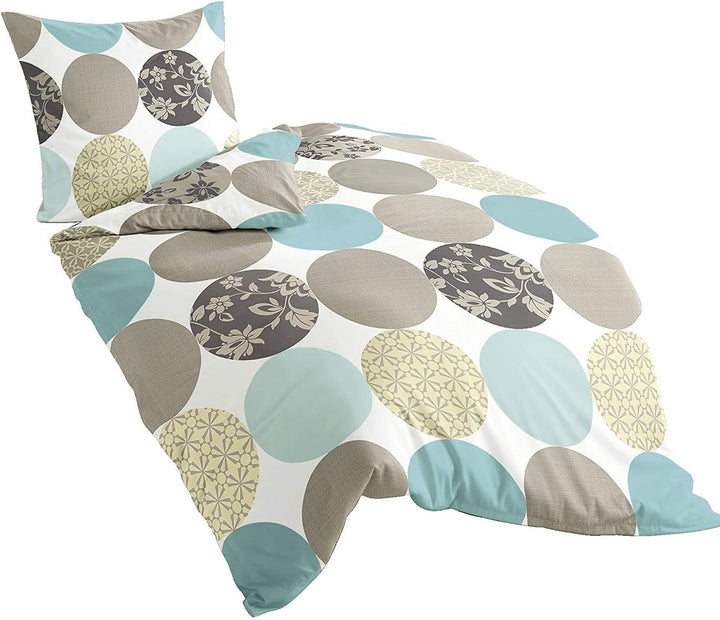 Lenjerie de pat Bierbaum, maco-satin, Conceput în Germania, model 6383 turcoaz 02, 155X220 Cm + 80X80 Cm, dimensiune confort Paturi si Cuverturi Besuche den Bierbaum-Store Turcoaz 135X200 Alte probe