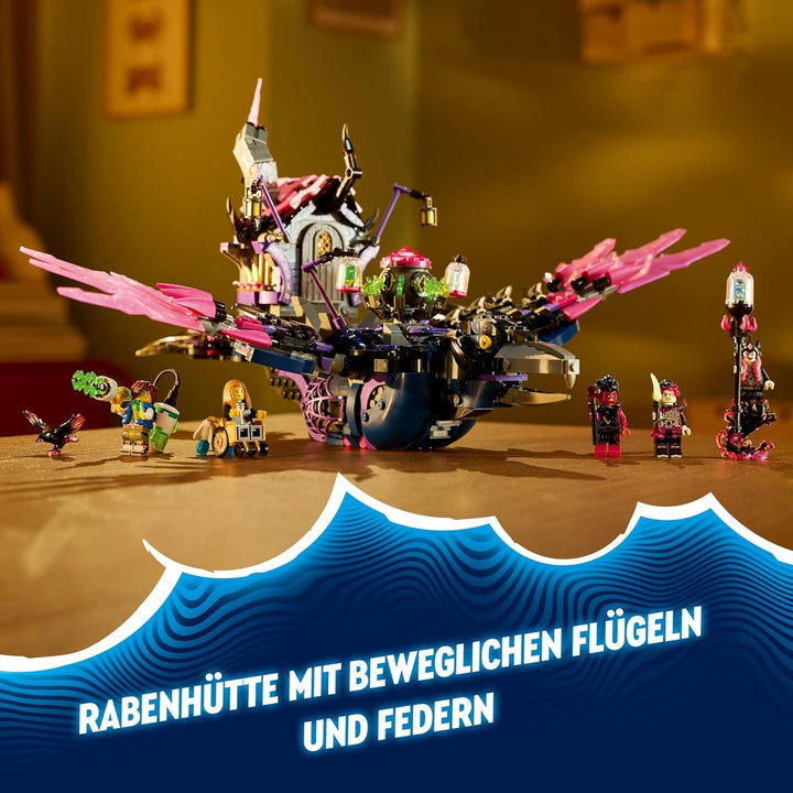 LEGO Dreamzzz 3-In-1 The Midnight Raven Of The Never Witch, Playset pentru băieți și fete de la 9 ani, cu figurine de animale, colibă fantastică pentru a o transforma într-o casă, un păianjen sau o pasăre 71478