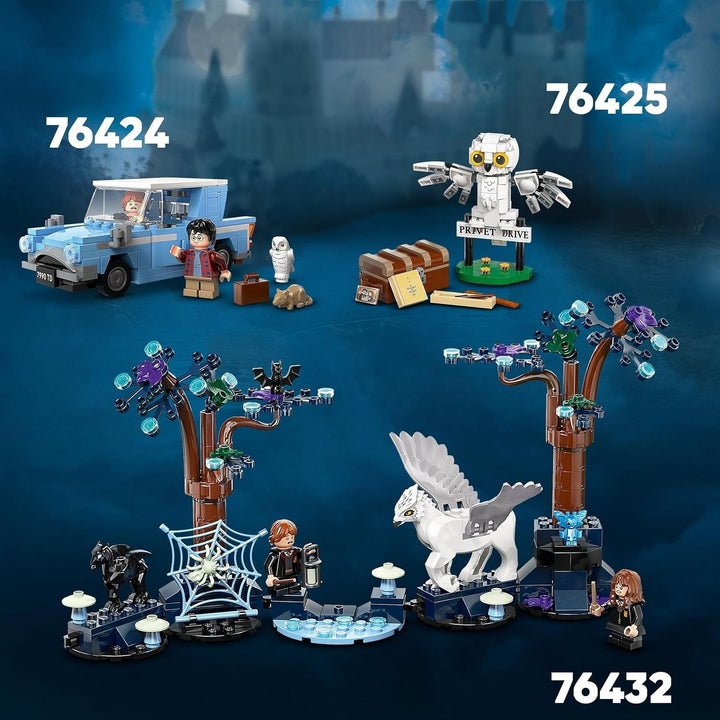 LEGO Harry Potter Hedwig în Privet Drive 4 Set cu bufniță de jucărie pentru copii, figură animal construibilă cu valiza Hogwarts, cadou mic pentru băieți, fete și toți fanii de la 7 ani 76425