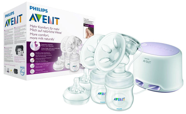 Philips Avent SCF334/02 Elektrische Doppel-Milchpumpe Für Mehr Milch Auf Natürliche Weise, Mit 2 Naturnah-Flaschen