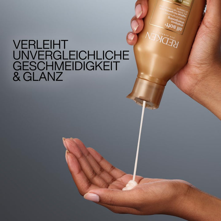 Redken | Haarshampoo Für Trockenes Und Brüchiges Haar, Belebt Und Hydratisiert, Mit Omega-6 Und Argan-Öl, All Soft Shampoo