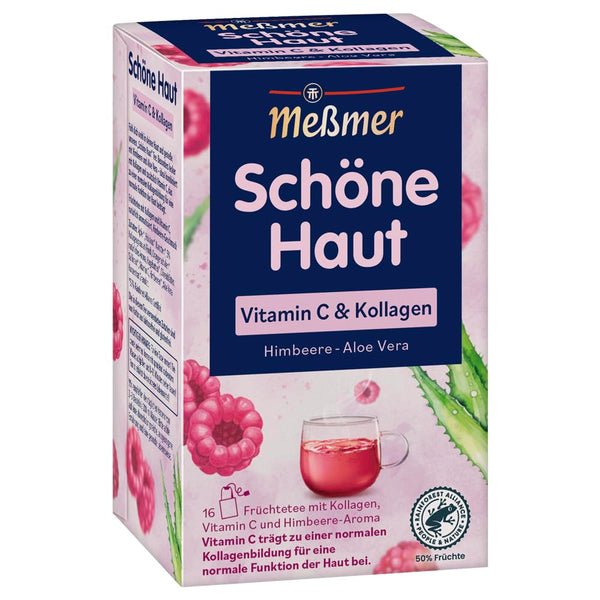 Meßmer Piele frumoasă | Vitamina C și colagen | 16 pliculețe de ceai | Fără gluten | Fără lactoză
