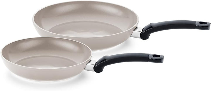 Fissler Ceratal Classic Pfannen-Set / 2-Teilig, Aluminium-Pfanne, Keramik-Beschichtet (24+28 Cm) Ceramic Bratpfanne Antihaftend – Induktion, Grau