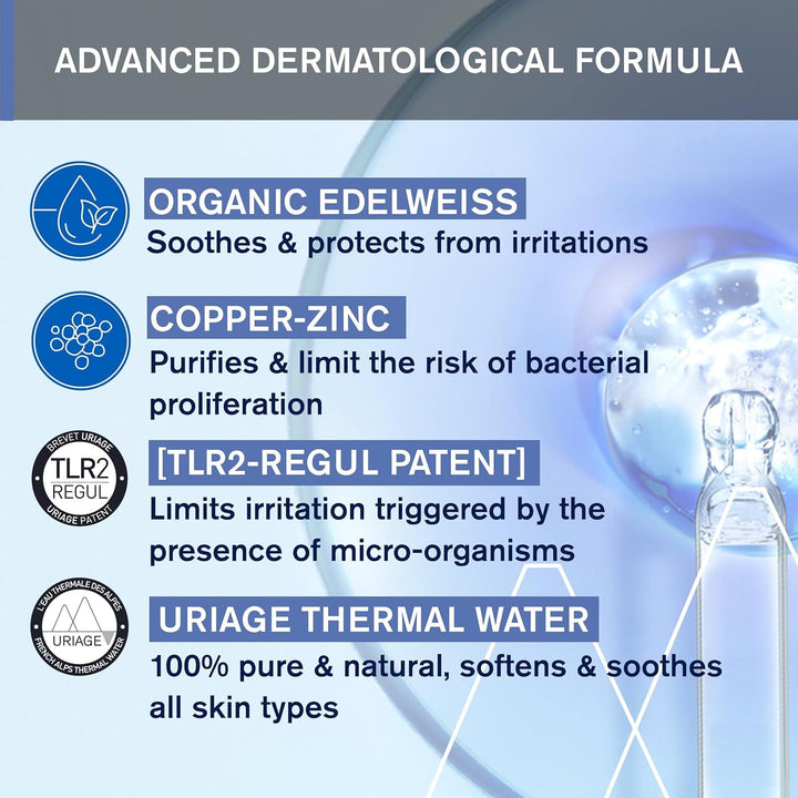 Uriage Baby Peri-Oral Care with organic precious white & copper-zinc 30ml - Calmează imediat iritațiile - Repară și curăță pielea - Se absoarbe rapid - Fără parfum - 94% ingrediente de origine naturală