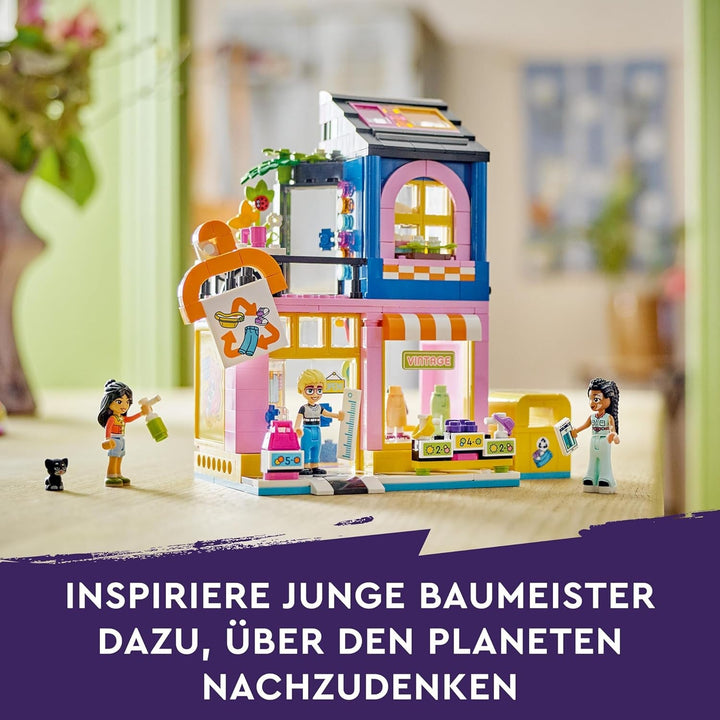 Magazin de modă LEGO Friends Vintage, set de construcție pentru copii cu magazin de jucării, figurine și pisică, model pentru jocul de rol pentru dezvoltarea socio-emoțională, cadou pentru fete și băieți de 6 ani 42614