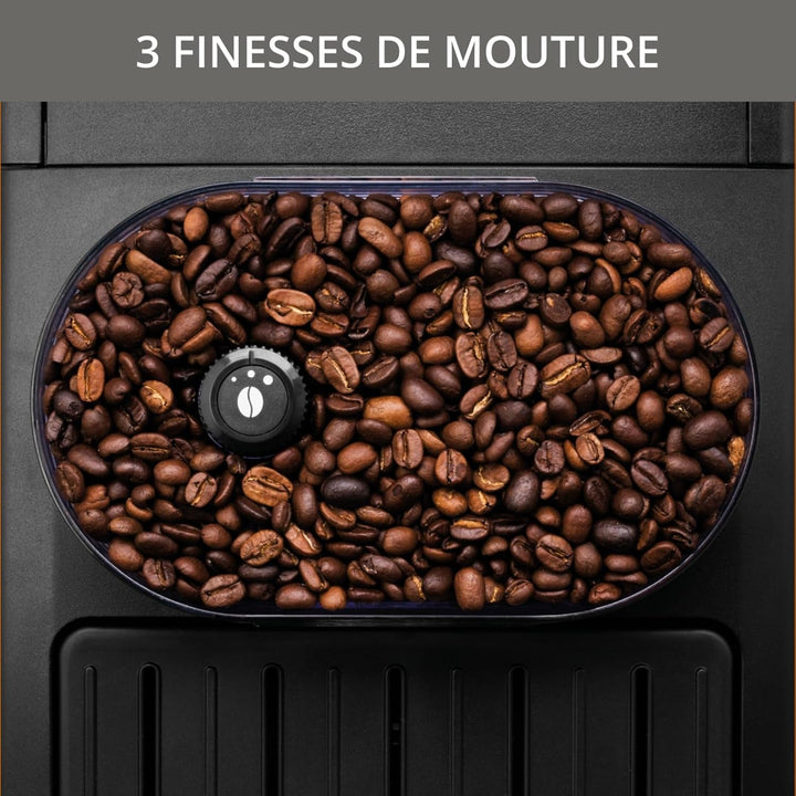 Mașină automată de espresso Krups YY8125FD Măcinător de cafea Beans cu presiune manuală (15 bar, duză de abur) Negru