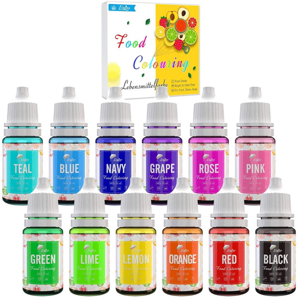 Set 12 coloranti alimentari lichizi, 10 ml fiecare culoare