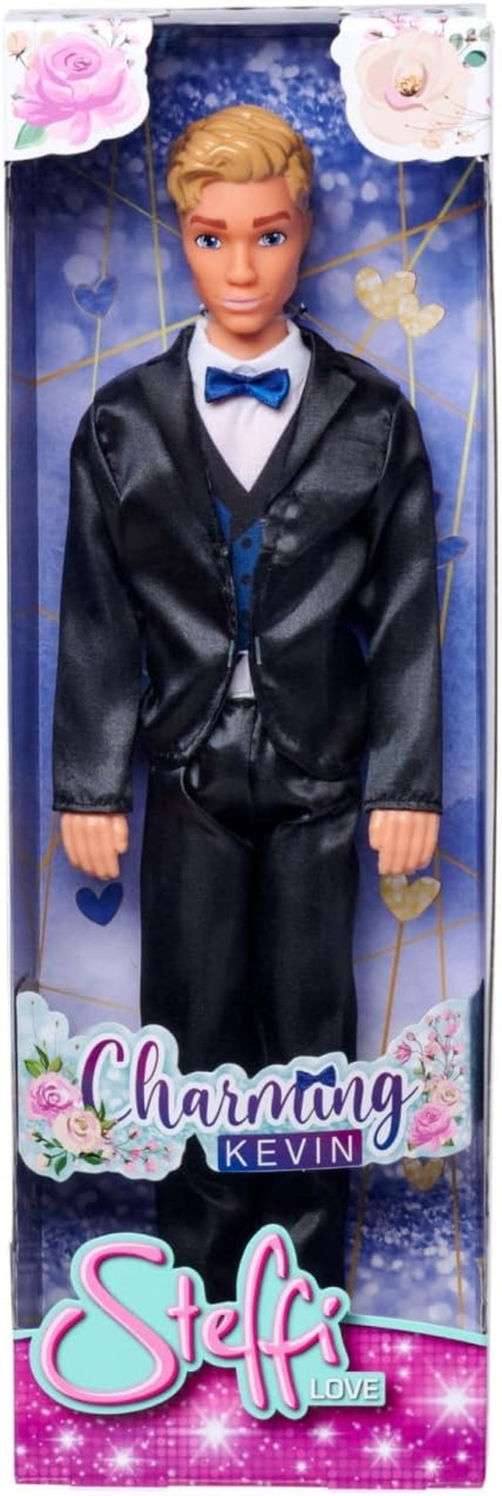 Simba 105733629 - Steffi Love Kevin Charming, păpușa de joacă poartă un costum elegant cu papion și vestă, 30 cm, de la 3 ani, albastru