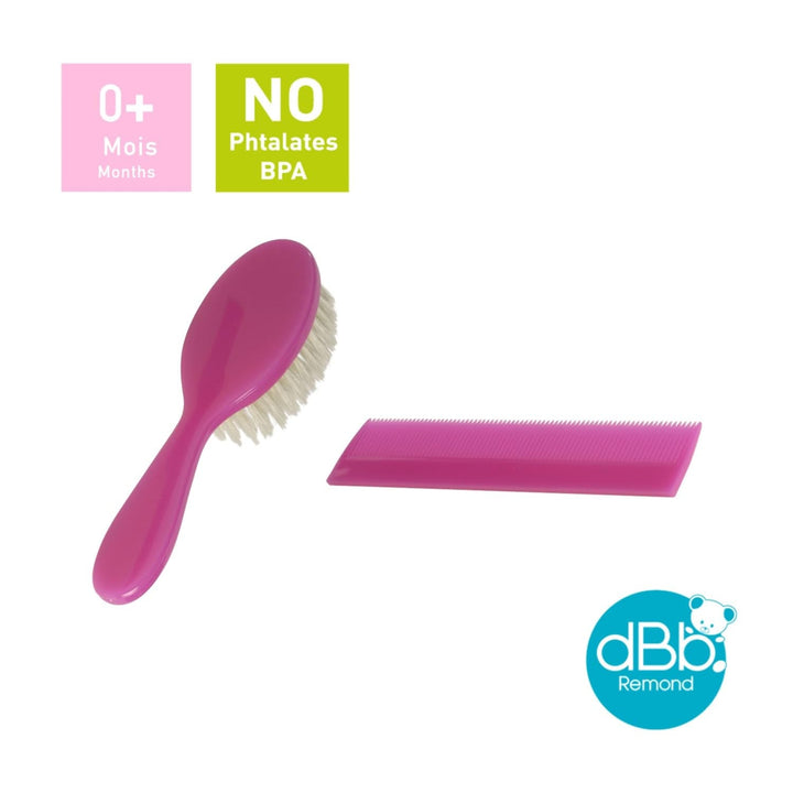 dBb-Remond 315008 Perie și pieptene din plastic Roz Transparent