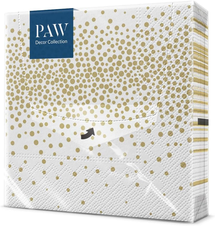 PAW - Șervețele 3 straturi (33 X 33 Cm) I 20 de bucăți I Perfect pentru petreceri, zile de naștere, sărbători I Decorațiuni de masă pentru petreceri pentru copii - Șervețele de hârtie colorate cu motiv - fotbal I minge de fotbal (pachet cu 2)