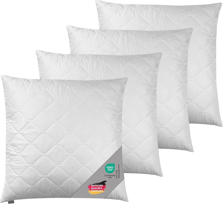 Traumnacht Cozy - Set de 2 perne cu husă din microfibră moale, pernă certificată Oeko-Tex cu fermoar, 80X80 cm, produsă în conformitate cu standardul de calitate german Perne standard Naty Shop Pachet de 4 45 X 45