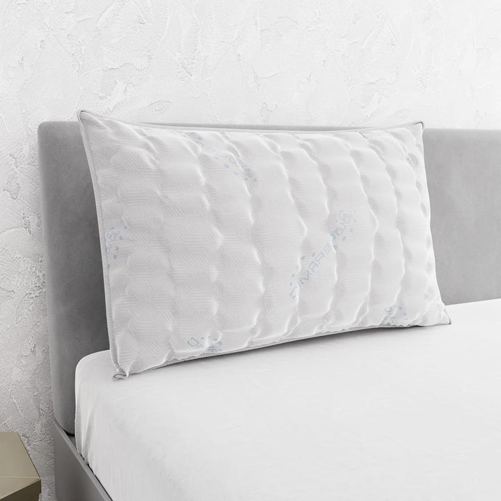 Lenjerie de pat italiană MB Home Italia, pernă, bioceramică, gri deschis, 45 x 75 cm