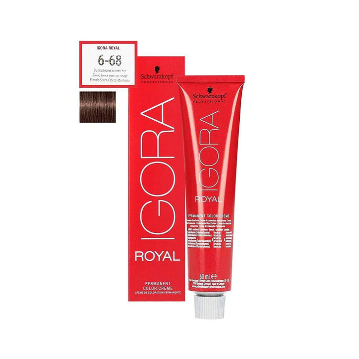 Schwarzkopf IGORA Royal Premium Hair Colour 6-68 blond închis roșu ciocolatiu, 1 pachet (1 x 60 g) Vopsea pentru par Naty Shop