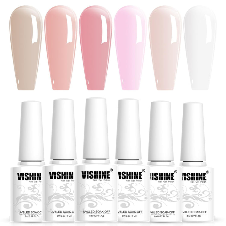 Ojă gel roz transparent – 16 ml, nuanța pielii, lampă LED translucidă pentru unghii, ojă gel pentru unghii, model Nail Art M087