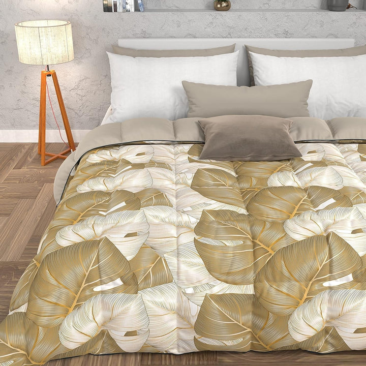 PETTI Artigiani Italiani - Plapumă de iarnă, Plapumă de iarnă, Plapumă simplă, Cu două fețe, Monocolor și imprimare digitală, 100% microfibră antialergică, Made in Italy