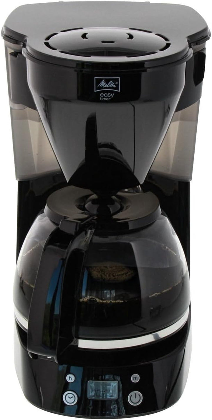 Melitta Easy Timer - Cafetieră cu filtru - Cu ulcior din sticlă - Funcție temporizator - Stop picurare - 10 cești - Negru (1010-14)