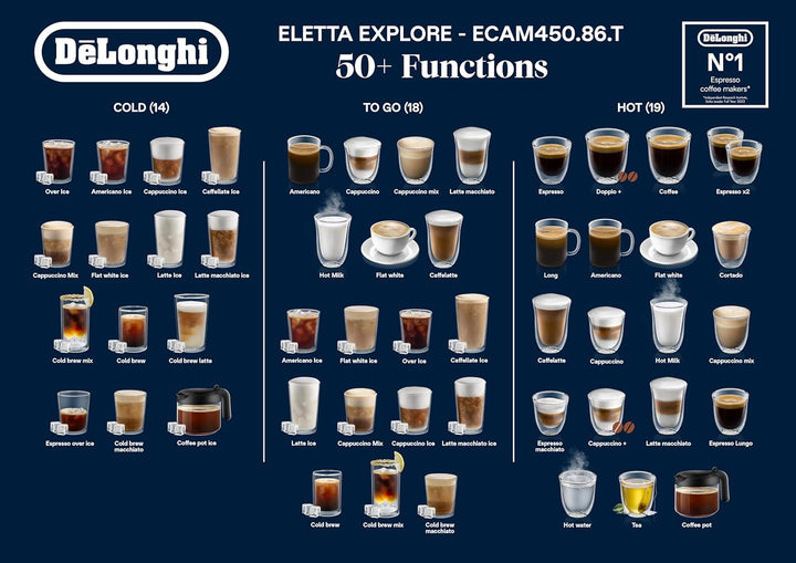 Delonghi ECAM 450.86.T Eletta Explore Cold Brew, negru