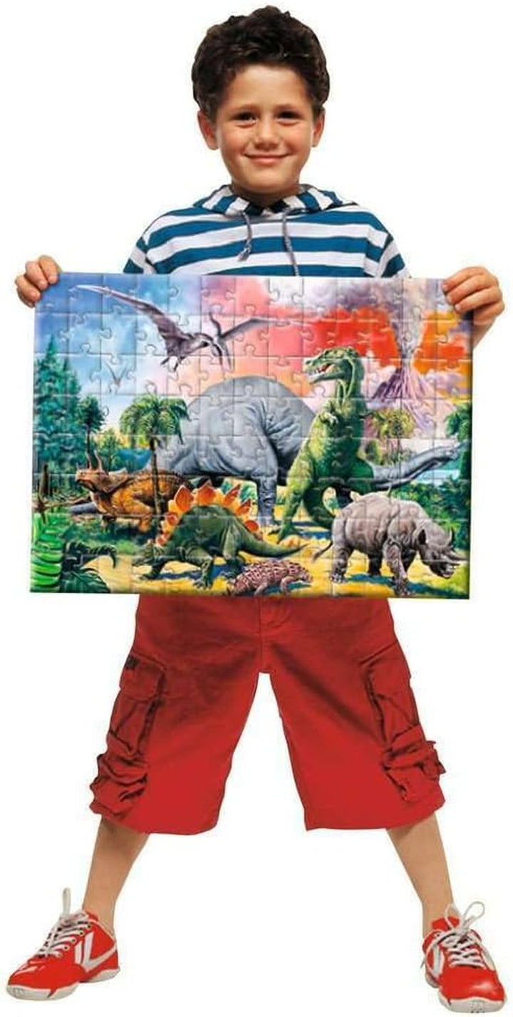 Ravensburger puzzle pentru copii - 10957 Printre dinozauri - Dino puzzle pentru copii de 6 ani și peste, cu 100 de piese în format XXL