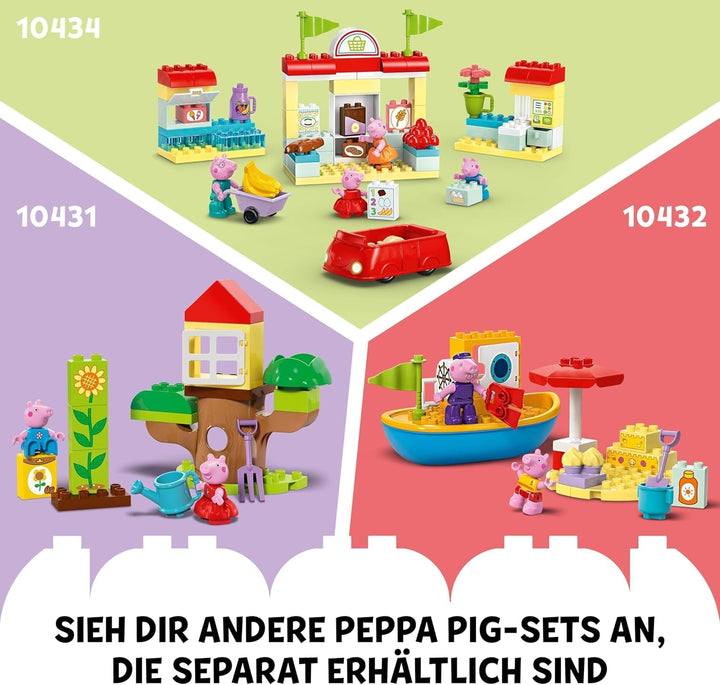 LEGO DUPLO Peppa's Birthday House: Jucărie creativă cu 3 figuri, casă de jucărie de construit și reconstruit pentru copii de la 2 ani, băieți și fete, promovează dexteritatea 10433