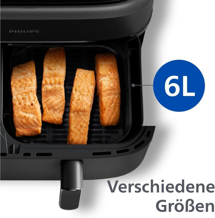 Philips Dual Basket Airfryer 3000-Serie Mit Frühstücksset, 9L, 2 Schubladen, Synch-Funktion, Rapid Air Technologie, Vielseitige Große Heißluftfriteuse Für Die Familie