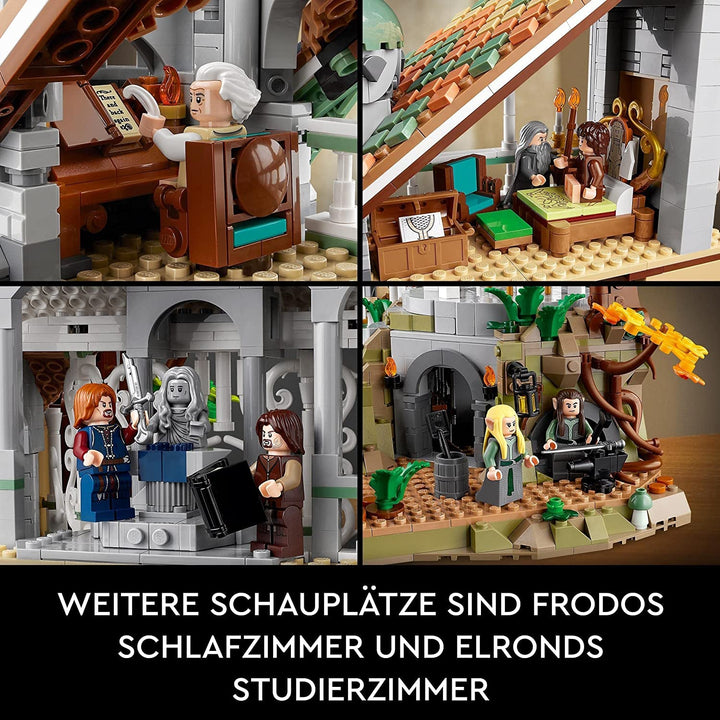 LEGO Icons The Lord Of The Rings: Rivendell - Set de colectare și afișare pentru adulți cu 15 minifigurine unice, inclusiv Gandalf, Legolas, Aragorn și Frodo, exclusiv pe Amazon - 10316