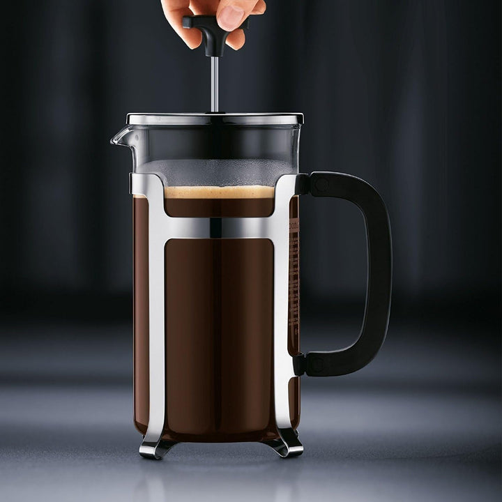 Cafetieră Bodum JESPER (sistem French Press, cadru din oțel inoxidabil cromat, 1,0 litri) lucioasă
