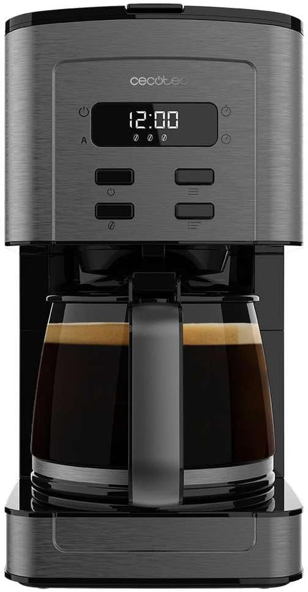 Espressor Cecotec Coffee cu 56 de ore de funcționare, 800 W, programare cafea, oțel inoxidabil, ecran LCD, protecție anti-picurare, capacitate 1,3 l, 12 cești, oprire automată, rezervor cu fereastră
