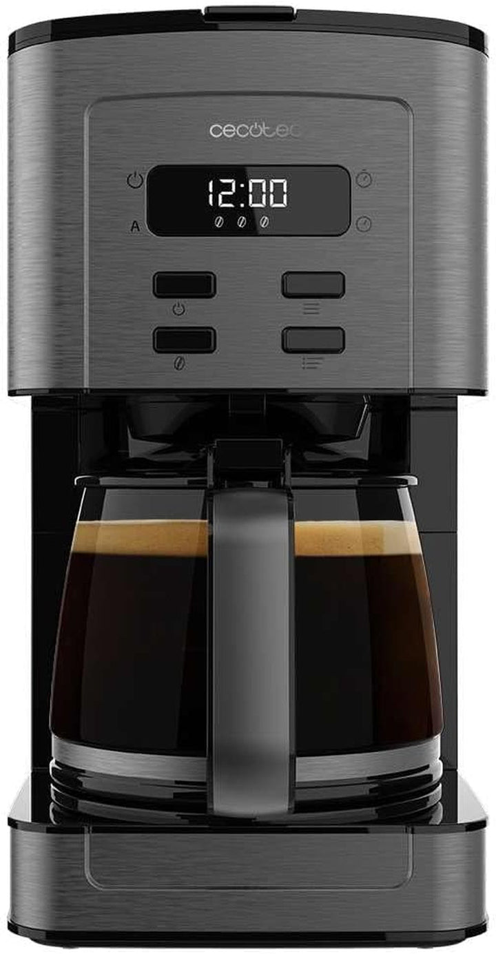 Espressor Cecotec Coffee cu 56 de ore de funcționare, 800 W, programare cafea, oțel inoxidabil, ecran LCD, protecție anti-picurare, capacitate 1,3 l, 12 cești, oprire automată, rezervor cu fereastră