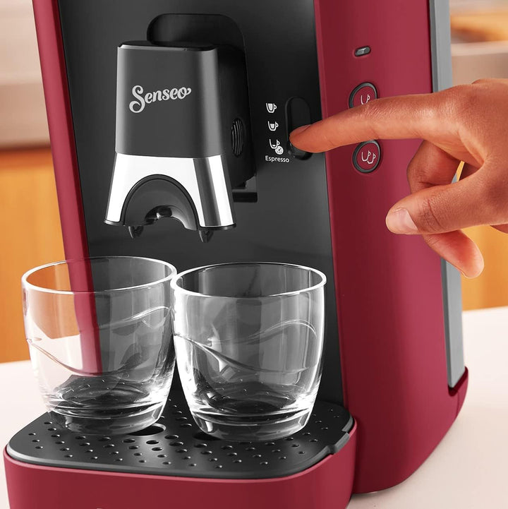Philips Domestic Appliances CSA260/91 Espressor Senseo Maestro cu rezervor de apă de 1,2 litri, selectare intensitate și funcție Memo, produs verde, culoare: roșu