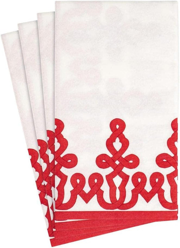 Șervețele de hârtie Dessin Passementerie, lenjerie, roșu, 12 bucăți per pachet