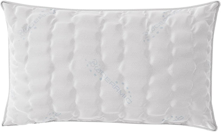 Lenjerie de pat italiană MB Home Italia, pernă, bioceramică, gri deschis, 45 x 75 cm