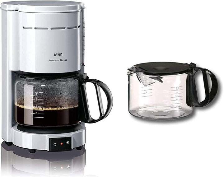 Espressor Braun KF 47 BK - Espressor cu filtru și cană de sticlă pentru cafea clasică la filtru, cafea aromatică datorită sistemului Optibrew, sistem anti-picurare, oprire automată, negru
