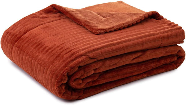 Gözze - Pătură confortabilă și moale în aspect corduroy, 1620G/bucata, 150 X 200 Cm - scorțișoară Paturi si Cuverturi Besuche den GÃ¶zze-Store Scorțișoară