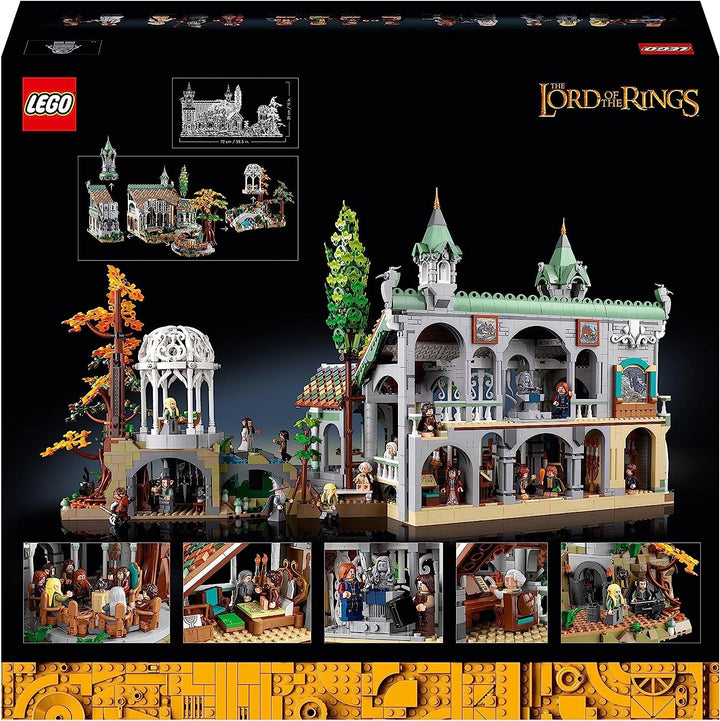 LEGO Icons The Lord Of The Rings: Rivendell - Set de colectare și afișare pentru adulți cu 15 minifigurine unice, inclusiv Gandalf, Legolas, Aragorn și Frodo, exclusiv pe Amazon - 10316