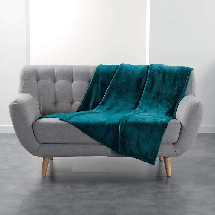 Douceur D'Intérieur FLANOU Plaid, Poliester, Albastru, 125 X 150 Cm Plapumi si pilote Naty Shop Titlu implicit