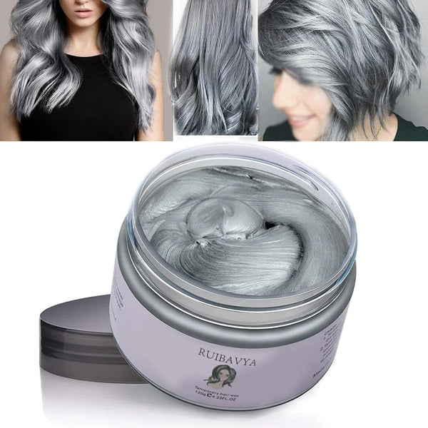 Culoarea părului Ceară de păr Vopsea de păr instantanee De unică folosință Noroi de păr Natural Hairstyle Cream Unisex Temporar Modelare Compound Pomadă Gri Vopsea pentru par Naty Shop Gri