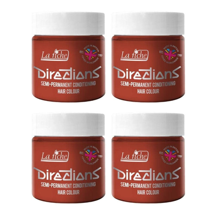 Culoare de păr semipermanentă Directions 100 ml cutie 4 pack (Pillarbox Red) Vopsea pentru par Naty Shop Flacără 100 Ml (pachet de 4)