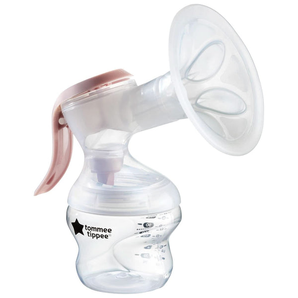 Tommee Tippee Made for Me Manuelle Einzel-Milchpumpe, Starke Saugkraft, Ergonomischer Griff, Tragbare Und Leise Milchpumpe, Samt Babyflasche