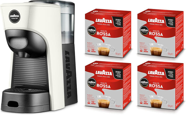 Lavazza, espressor Modo Mio Tiny Eco White cu 64 de capsule, 1450 W, 220-240 V, 50/60 Hz, 0,6 litri